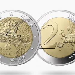 collection 2 EUROS 2024 COMMEMORATIVE LA TOUR EIFFEL Les JEUX OLYMPIQUE