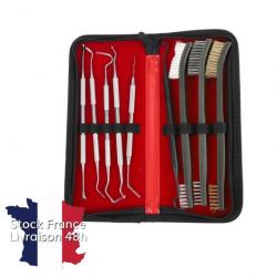 Kit de nettoyage 10 pièces pics et brosses avec sa pochette - Envoi rapide depuis la France