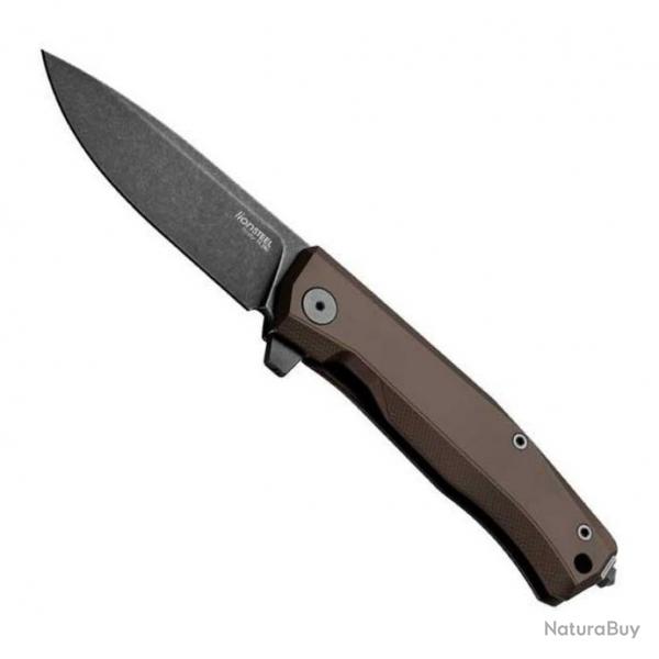 Couteau "Myto" blackwash, Manche aluminium marron [Lionsteel]