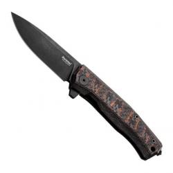 Couteau "Myto" blackwash, Manche fibre de carbone snake skin [Lionsteel]