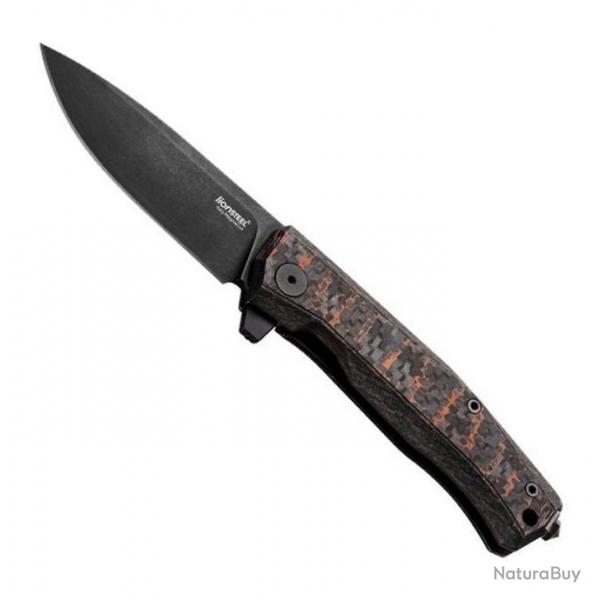 Couteau "Myto" blackwash, Manche fibre de carbone snake skin [Lionsteel]