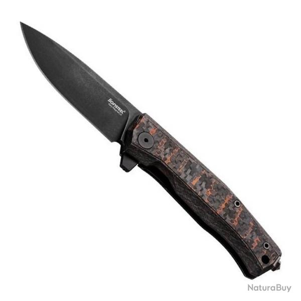 Couteau "Myto" blackwash, Manche fibre de carbone snake skin [Lionsteel]