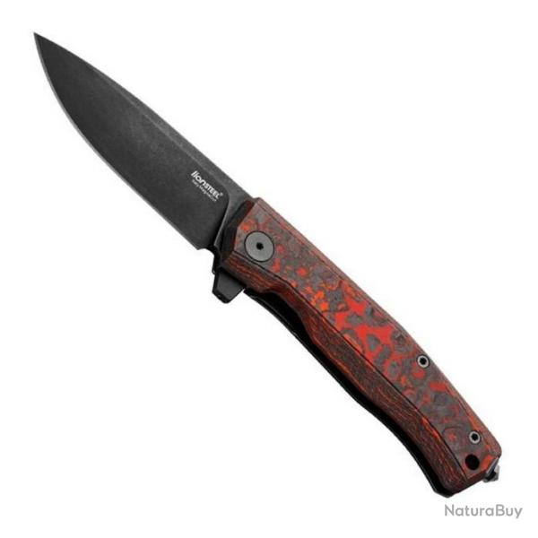 Couteau "Myto" blackwash, Manche fibre de carbone Mars Valley [Lionsteel]