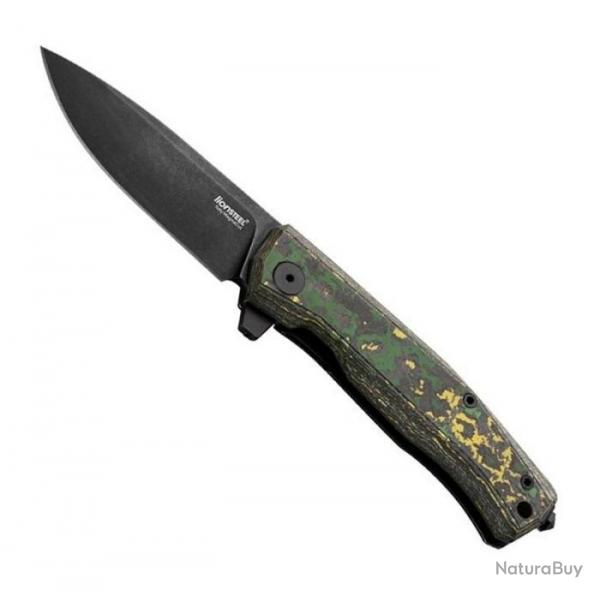 Couteau "Myto" blackwash, Manche fibre de carbone toxic stone [Lionsteel]