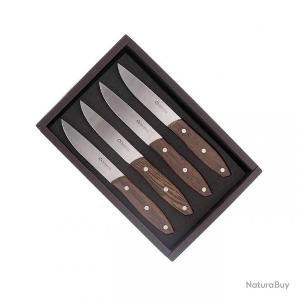 Coffret 4 couteaux steak "Stakni", Manche wenge [Maserin]