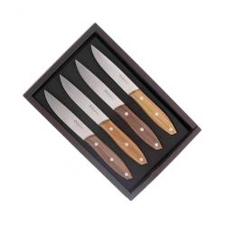 Coffret 4 couteaux steak "Stakni", Manche bois de Santos [Maserin]