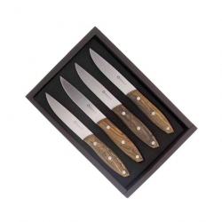 Coffret 4 couteaux steak "Stakni", Manche bocote [Maserin]