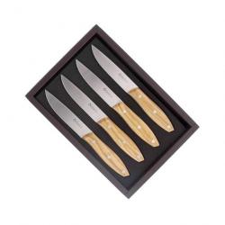 Coffret 4 couteaux steak "Stakni", Manche olivier [Maserin]