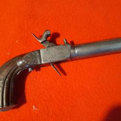 Pistolet civil à percussion des années 1840 - modèle à balle forcée