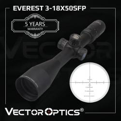 Vector Optics Gen II Everest 3-18x50 Lunette de Chasse avec Anneau de Montage