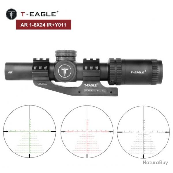 T-Eagle Lunette De Vise AR 1-6X24 IR  pour Chasse