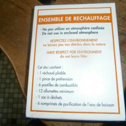 ensemble de réchauffage rations armée française