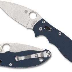 Couteau Spyderco Manix 2 Cobalt Blue Manche G10 Lame Acier CPM-SPY27 Bearing Lock USA SC101GPCBL2