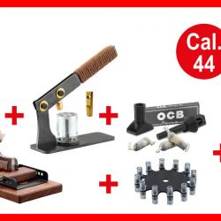 KIT BP MAKER CAL 44 : PRESSE POUR BARRILLET + SUPPORT + POIRE + KIT CARTOUCHES PAPIER + AMORCEUR