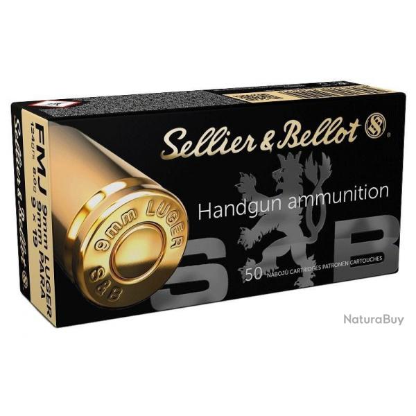 Dstockage Cat. B - Munitions Sellier & Bellot FMJ 124gr 8g - Cal. 9x19 x20 boites