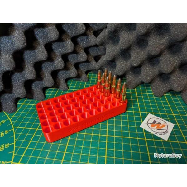 Plateau pour Rechargement - Calibre 222 Rem / Rangement pour 50 cartouches VERT - Impression 3D