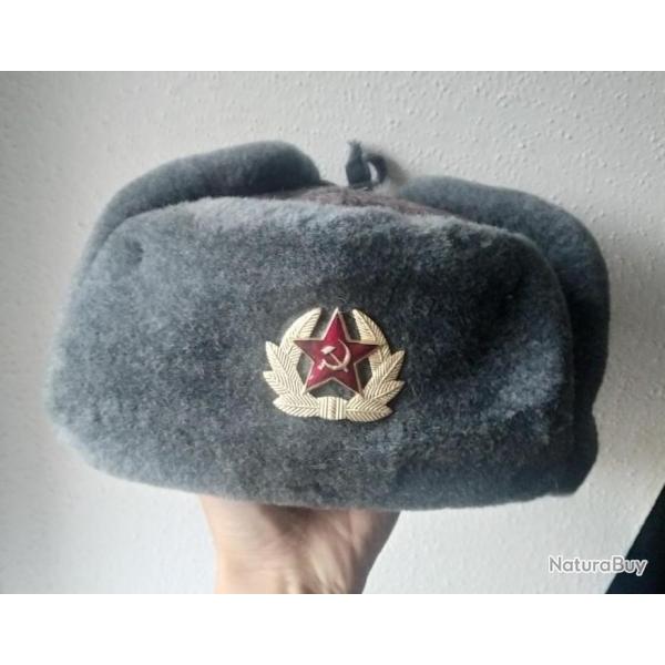 CHAPKA-OUCHANKA TAILLE 58 SOLDAT ARMEE DE TERRE NOS URSS 1982