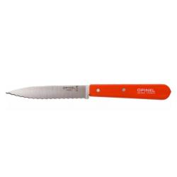 Opinel 113 Couteau à éplucher , lame crantée - couleur orange