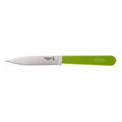 Opinel 113 couteau à éplucher , lame crantée - couleur vert