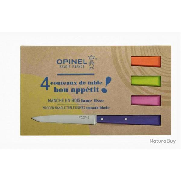 Opinel Coffret de 4 couteaux de table N125 Bon Apptit Pop