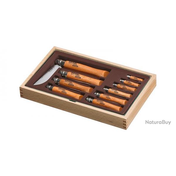 Opinel Vitrine 10 Couteaux Carbone