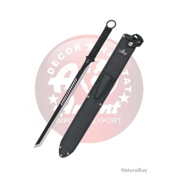 Third H0068BK Machette lame en acier inoxydable noir satine de 50cm