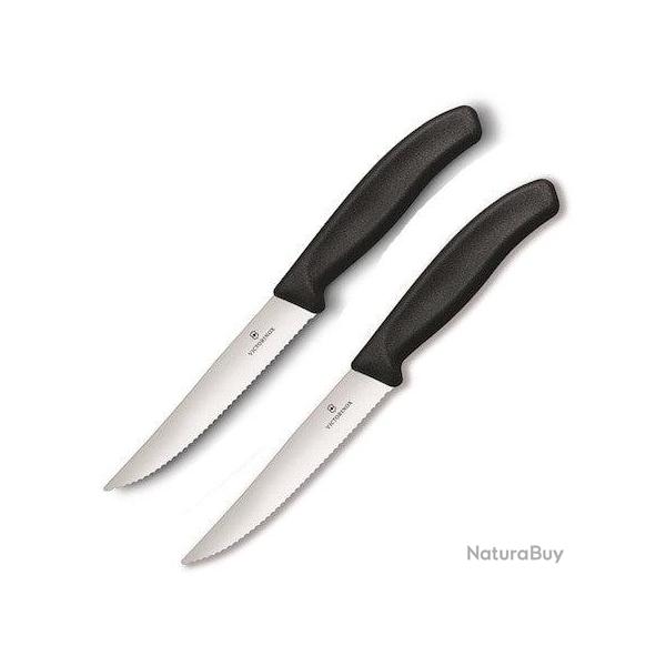 Victorinox 6.7933.12 Couteau  steak et  Pizza " Gourmet " Grand modle noir 2 pcs