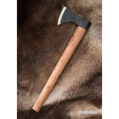 Hache Tomahawk Forgée Main En Acier Carbone - Style Viking/tactique - Manche Bois - Neuf