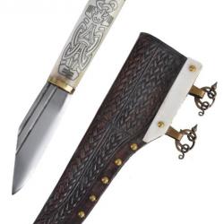 Wiking Seax manche en os et laiton de style Borre. 9e/10e siècle - 0316201800