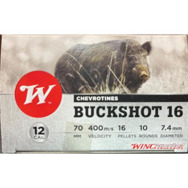 Chevrotines Winchester Buckshot Cal.12/70 38g 16 grains par 10