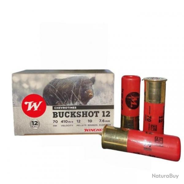 Chevrotines Winchester Buckshot Cal.12/70 30.5g 12 grains par 10