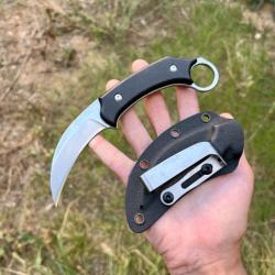 Couteau Karambit ring knife tactique combat G10 Kydex