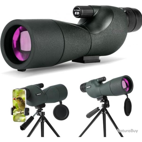 25-75X60 Longue-Vues ED avec Trpied pour Observation Chasse