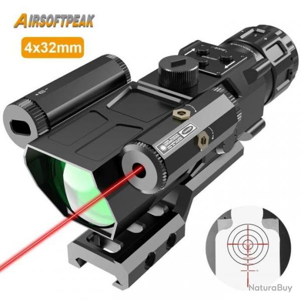 AirsoftPeak Lunette De Vise Tactique 4X32