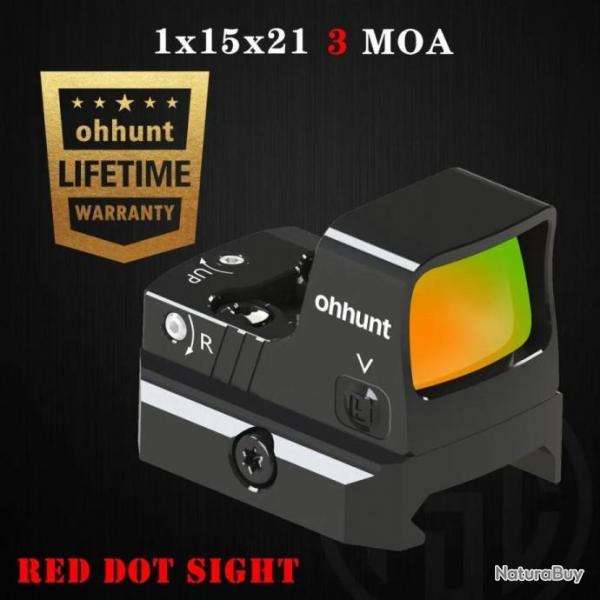 Ohhunt Viseur Point Rouge 1x15x21 3 MOA Paiement en 3 ou 4 fois -