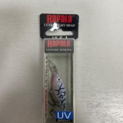 !! LEURRE RAPALA ULTRA LIGHT SHAD ULS-4 col GLASS PEARL TIGER UV