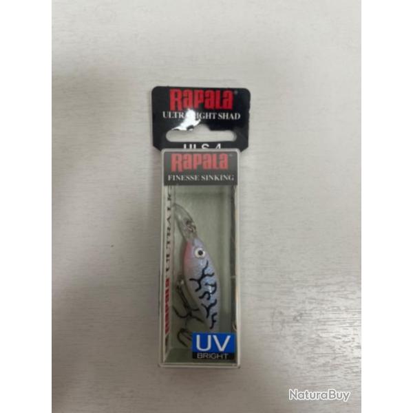 !! LEURRE RAPALA ULTRA LIGHT SHAD ULS-4 col GLASS PEARL TIGER UV