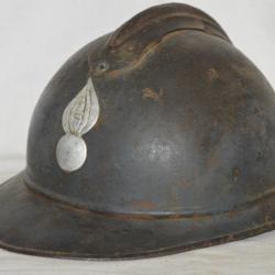 CASQUE ADRIAN 1915 ATTRIBUT ARTISANAL NON IDENTIFIE ?-GENDARMERIE/ MARECHAUSSEE? 1914/1918