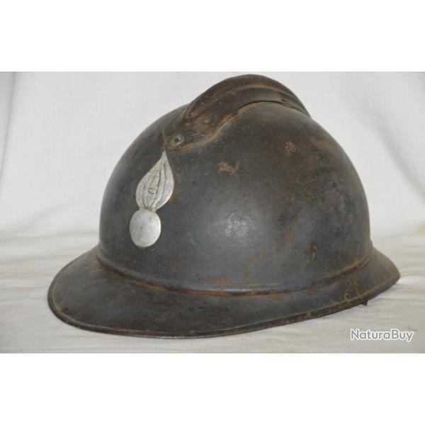 CASQUE ADRIAN 1915 ATTRIBUT ARTISANAL NON IDENTIFIE ?-GENDARMERIE/ MARECHAUSSEE? 1914/1918