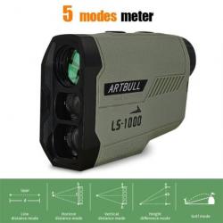 Télémètre Laser 1000M 6x +Pochette Crochet Vert pour Chasse Golf Outdoor Artbull