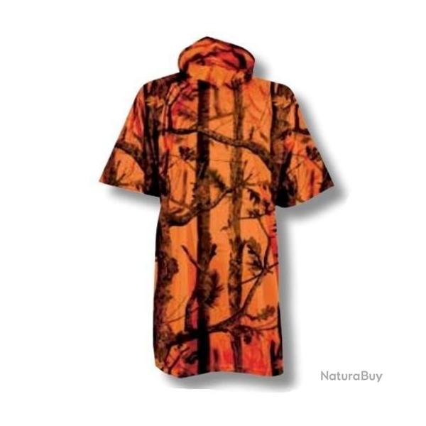 Poncho de pluie PERCUSSION fluo GhostCamo orange REF.1396