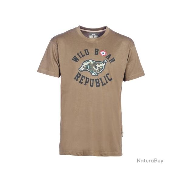 T-shirt PERCUSSION wild boar sanglier beige