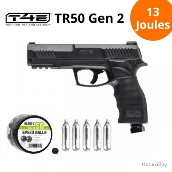 Promo ! Pistolet Umarex T4E TP 50 HDP 50 Gen 2 cal. 50 + 5 x co2 + 50 x billes caoutchouc