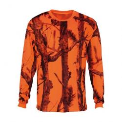 T-shirt à manche longue PERCUSSION ghost camo orange