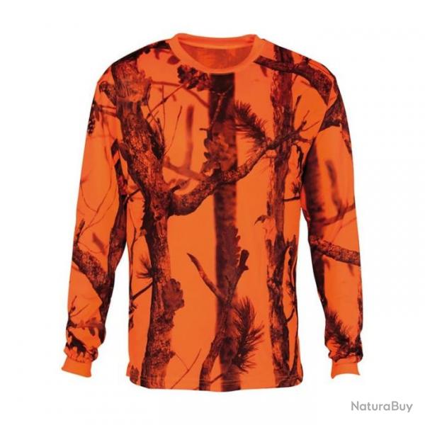 T-shirt  manche longue PERCUSSION ghost camo orange