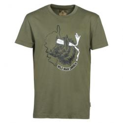 T-shirt PERCUSSION wild boar sanglier corse kaki