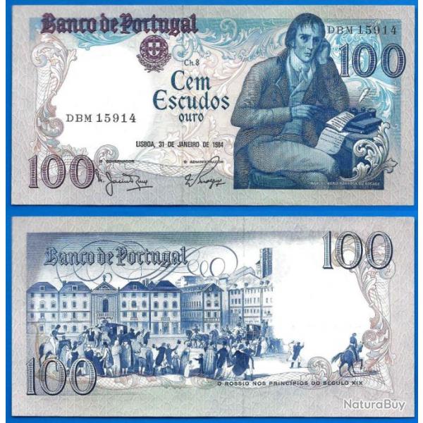 Portugal 100 Escudos 1984 Barbosa Du Bocage Escudo Billet Europe Sud