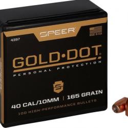 100 Ogives Speer Cal.40/ 10mm - 165gr (.400) Gold Dot HP