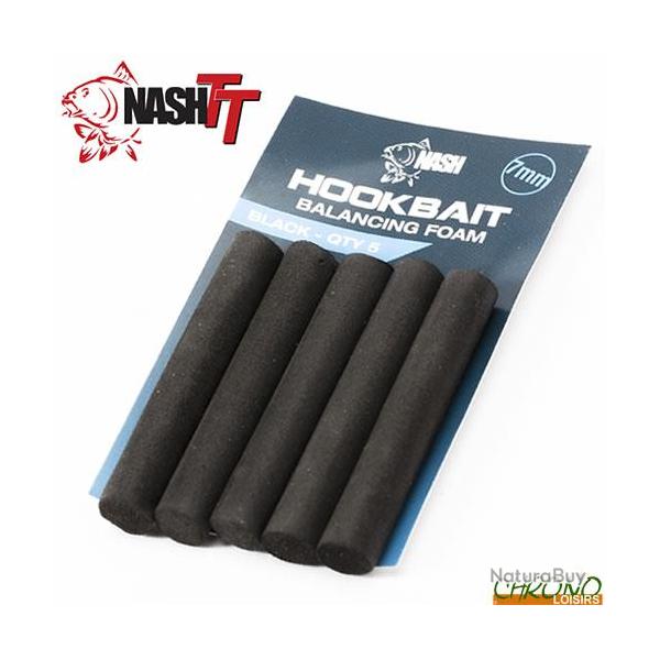 Mousse Nash Hookbait Balancing Foam Noir 7x45mm (par 5)