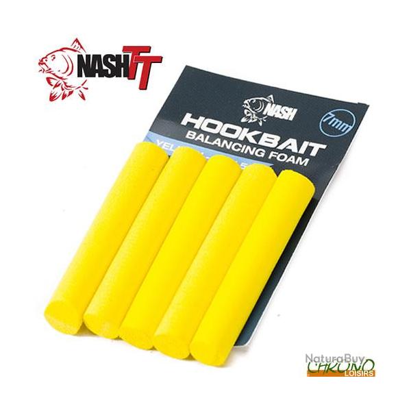 Mousse Nash Hookbait Balancing Foam Jaune 7x45mm (par 5)